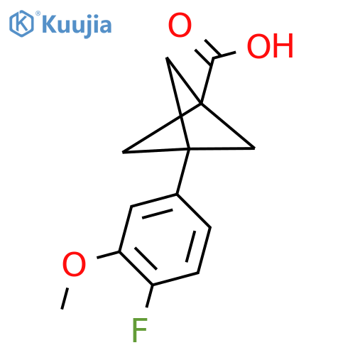 3-(4-Fluoro-3-methoxyphenyl)bicyclo[1.1.1]pentane-1-carboxylic acid structure