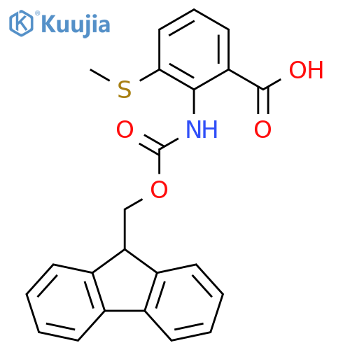 Benzoic acid, 2-[[(9H-fluoren-9-ylmethoxy)carbonyl]amino]-3-(methylthio)- structure