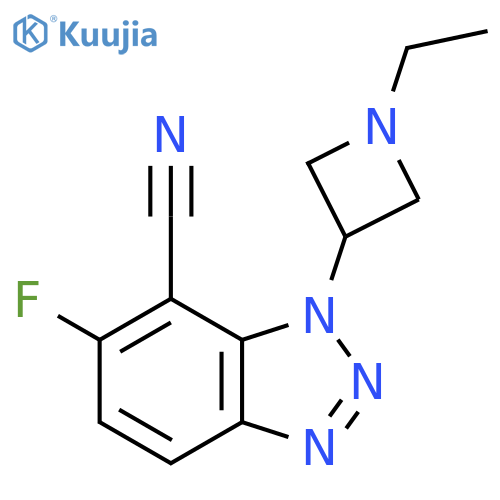 1-(1-ethylazetidin-3-yl)-6-fluoro-1H-1,2,3-benzotriazole-7-carbonitrile structure