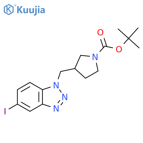 tert-butyl 3-[(5-iodo-1H-1,2,3-benzotriazol-1-yl)methyl]pyrrolidine-1-carboxylate structure