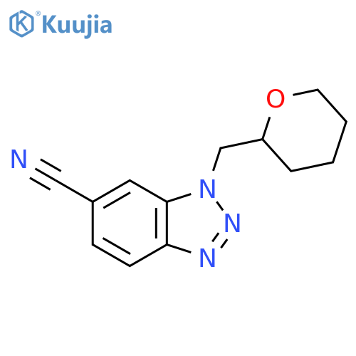 1-[(oxan-2-yl)methyl]-1H-1,2,3-benzotriazole-6-carbonitrile structure