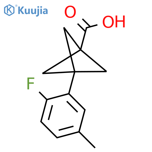 3-(2-Fluoro-5-methylphenyl)bicyclo[1.1.1]pentane-1-carboxylic acid structure