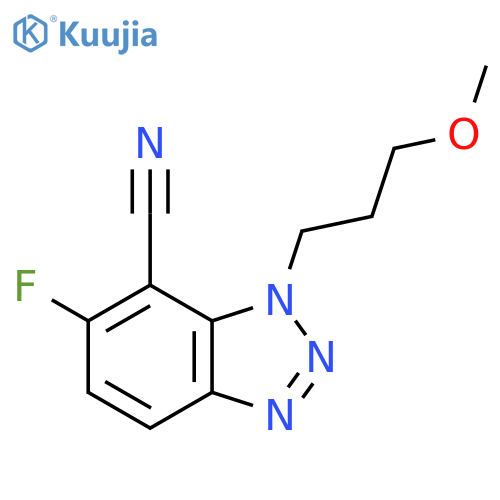 6-fluoro-1-(3-methoxypropyl)-1H-1,2,3-benzotriazole-7-carbonitrile structure