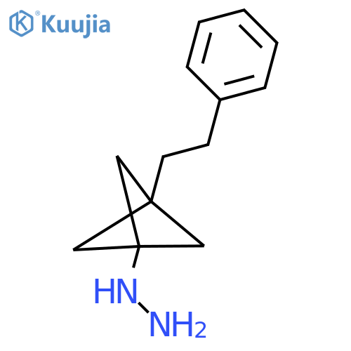 [3-(2-Phenylethyl)-1-bicyclo[1.1.1]pentanyl]hydrazine structure
