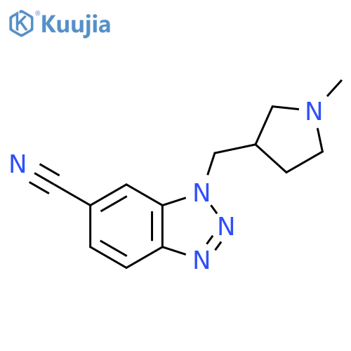 1-[(1-methylpyrrolidin-3-yl)methyl]-1H-1,2,3-benzotriazole-6-carbonitrile structure