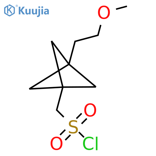 [3-(2-Methoxyethyl)-1-bicyclo[1.1.1]pentanyl]methanesulfonyl chloride structure