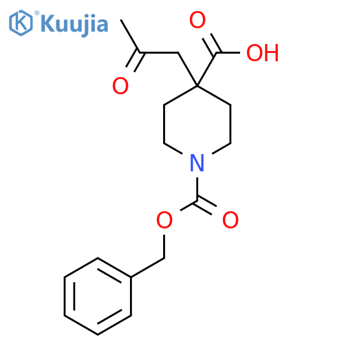 1-(benzyloxy)carbonyl-4-(2-oxopropyl)piperidine-4-carboxylic acid structure