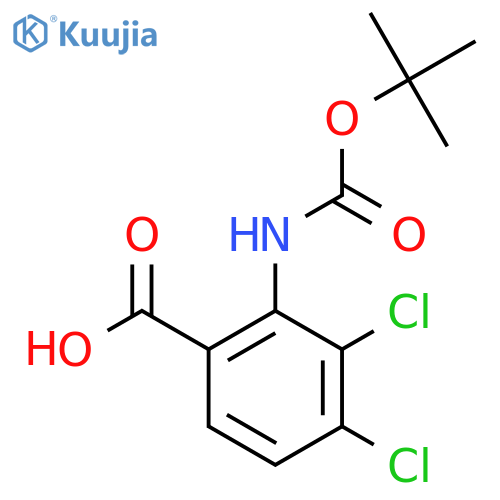 3,4-Dichloro-2-[(2-methylpropan-2-yl)oxycarbonylamino]benzoic acid structure