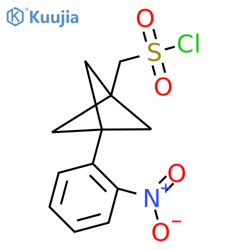 [3-(2-Nitrophenyl)-1-bicyclo[1.1.1]pentanyl]methanesulfonyl chloride structure