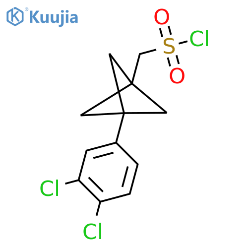[3-(3,4-Dichlorophenyl)-1-bicyclo[1.1.1]pentanyl]methanesulfonyl chloride structure