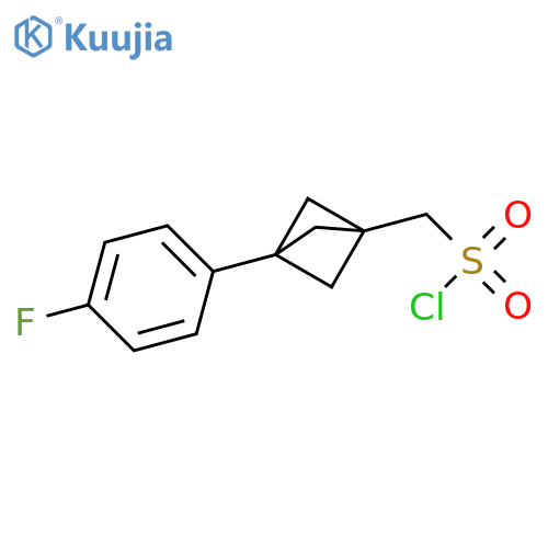 [3-(4-Fluorophenyl)-1-bicyclo[1.1.1]pentanyl]methanesulfonyl chloride structure