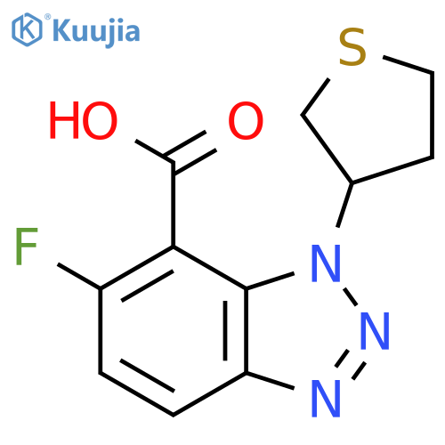 6-fluoro-1-(thiolan-3-yl)-1H-1,2,3-benzotriazole-7-carboxylic acid structure