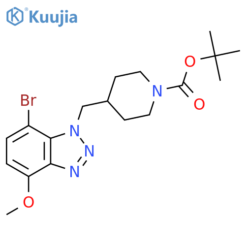 tert-butyl 4-[(7-bromo-4-methoxy-1H-1,2,3-benzotriazol-1-yl)methyl]piperidine-1-carboxylate structure