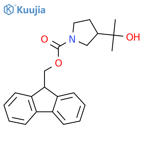 (9H-fluoren-9-yl)methyl 3-(2-hydroxypropan-2-yl)pyrrolidine-1-carboxylate structure