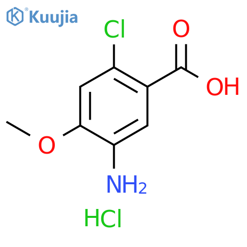 5-Amino-2-chloro-4-methoxybenzoic acid hydrochloride structure