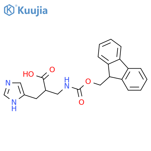 3-({(9H-fluoren-9-yl)methoxycarbonyl}amino)-2-(1H-imidazol-5-yl)methylpropanoic acid structure