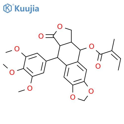 2,7'-Cyclo-3',4,4',5,5',7-hexahydroxy-8,8'-lignan-9',9-olide; (7R,7'R,8R,8'R)-form, 4,5-Methylene, 3',4',5'-tri-Me ether, 7-angeloyl structure