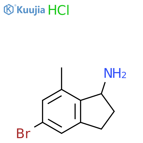 5-Bromo-7-methyl-2,3-dihydro-1H-inden-1-amine hydrochloride structure