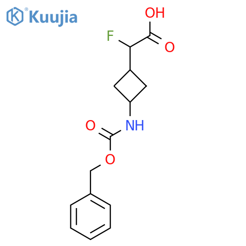 2-(3-{[(Benzyloxy)carbonyl]amino}cyclobutyl)-2-fluoroacetic acid structure