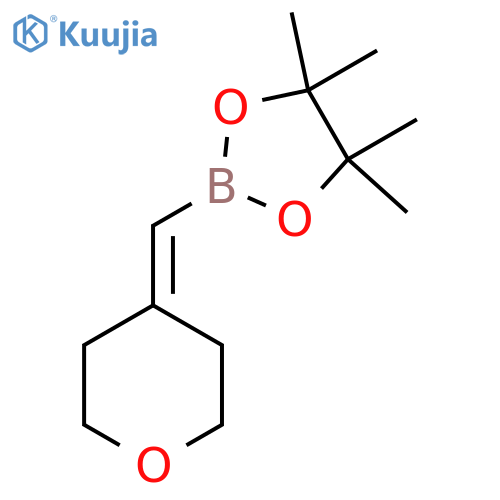 4,4,5,5-tetramethyl-2-(tetrahydropyran-4-ylidenemethyl)-1,3,2-dioxaborolane structure