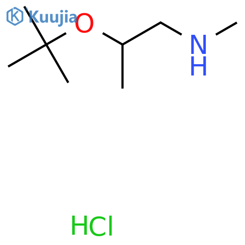N-Methyl-2-[(2-methylpropan-2-yl)oxy]propan-1-amine;hydrochloride structure