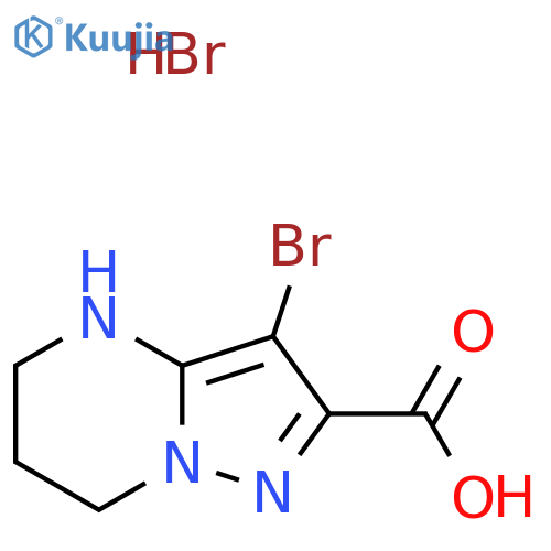 3-Bromo-4,5,6,7-tetrahydropyrazolo[1,5-a]pyrimidine-2-carboxylic acid;hydrobromide structure