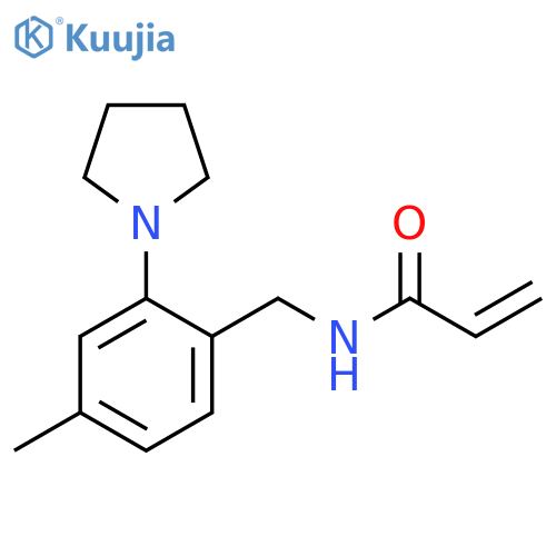 N-{4-methyl-2-(pyrrolidin-1-yl)phenylmethyl}prop-2-enamide structure