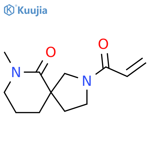 7-methyl-2-(prop-2-enoyl)-2,7-diazaspiro4.5decan-6-one structure