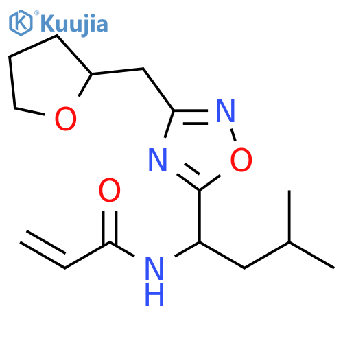 N-[3-Methyl-1-[3-[(tetrahydro-2-furanyl)methyl]-1,2,4-oxadiazol-5-yl]butyl]-2-propenamide structure