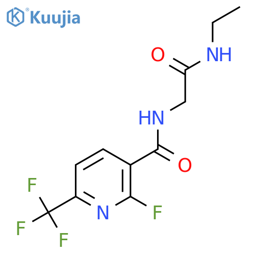 N-ethyl-2-{2-fluoro-6-(trifluoromethyl)pyridin-3-ylformamido}acetamide structure
