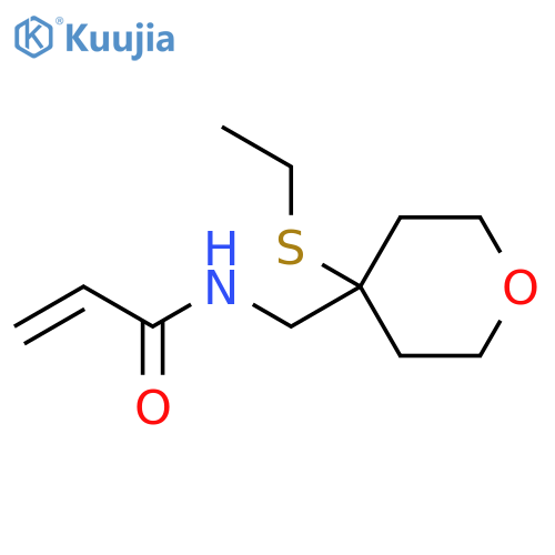 N-{4-(ethylsulfanyl)oxan-4-ylmethyl}prop-2-enamide structure