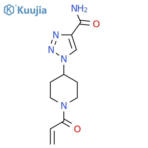 1-1-(prop-2-enoyl)piperidin-4-yl-1H-1,2,3-triazole-4-carboxamide structure