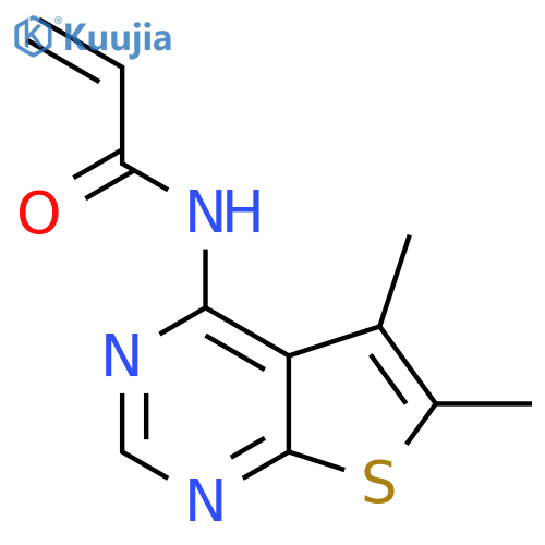 N-{5,6-dimethylthieno2,3-dpyrimidin-4-yl}prop-2-enamide structure