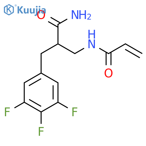 N-{2-carbamoyl-2-(3,4,5-trifluorophenyl)methylethyl}prop-2-enamide structure