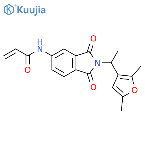 N-{2-[1-(2,5-dimethylfuran-3-yl)ethyl]-1,3-dioxo-2,3-dihydro-1H-isoindol-5-yl}prop-2-enamide structure