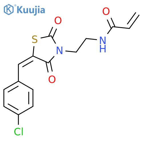 N-(2-{5-[(4-chlorophenyl)methylidene]-2,4-dioxo-1,3-thiazolidin-3-yl}ethyl)prop-2-enamide structure