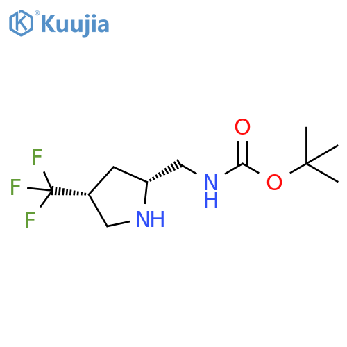 tert-butyl N-[[(2R,4R)-4-(trifluoromethyl)pyrrolidin-2-yl]methyl]carbamate structure