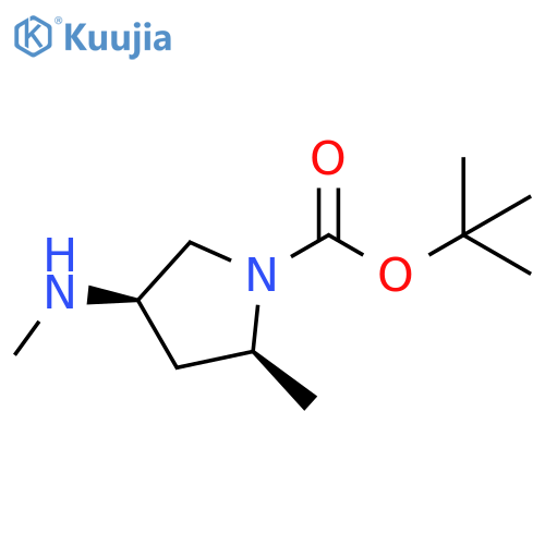 tert-butyl (2S,4R)-2-methyl-4-(methylamino)pyrrolidine-1-carboxylate structure