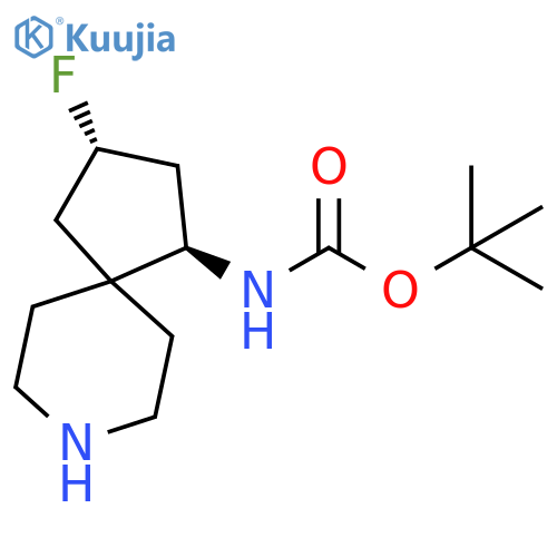 tert-butyl N-[(2S,4R)-2-fluoro-8-azaspiro[4.5]decan-4-yl]carbamate structure