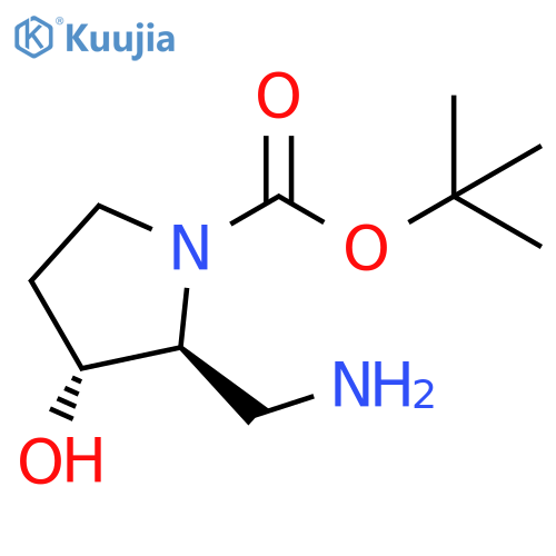 tert-butyl (2S,3R)-2-(aminomethyl)-3-hydroxy-pyrrolidine-1-carboxylate structure