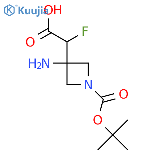 2-(3-Amino-1-tert-butoxycarbonyl-azetidin-3-yl)-2-fluoro-acetic acid structure