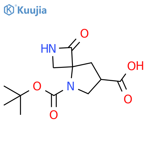 5-tert-butoxycarbonyl-3-oxo-2,5-diazaspiro[3.4]octane-7-carboxylic acid structure