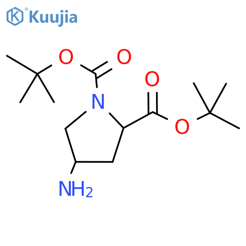 1,2-di-tert-butyl 4-aminopyrrolidine-1,2-dicarboxylate structure