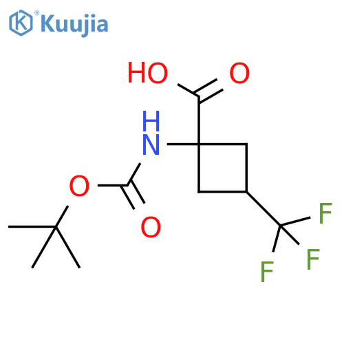 1-(tert-butoxycarbonylamino)-3-(trifluoromethyl)cyclobutanecarboxylic acid structure