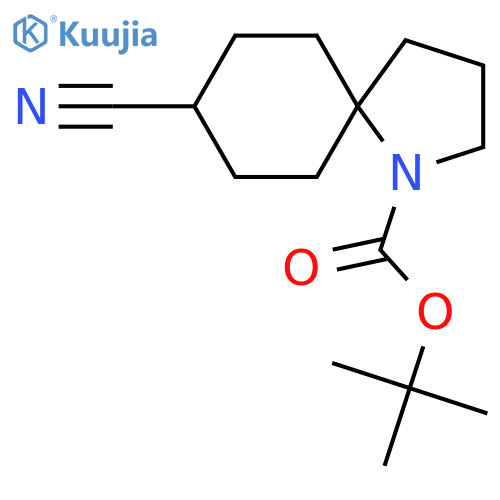 1-Azaspiro[4.5]decane-1-carboxylic acid, 8-cyano-, 1,1-dimethylethyl ester structure