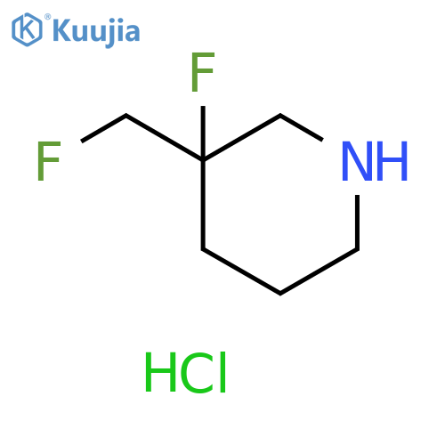 3-fluoro-3-(fluoromethyl)piperidine;hydrochloride structure