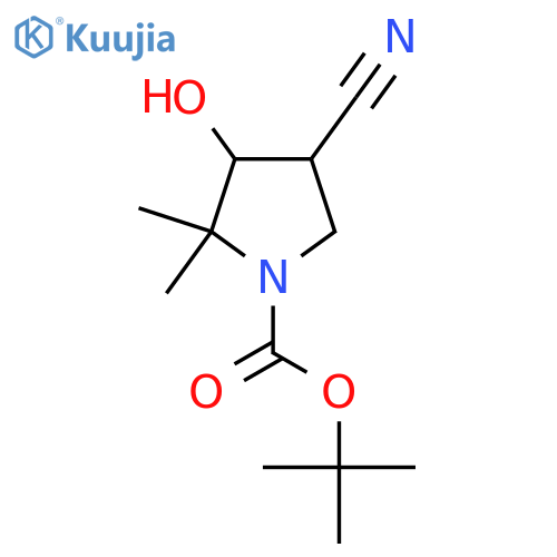 tert-Butyl 4-cyano-3-hydroxy-2,2-dimethylpyrrolidine-1-carboxylate structure