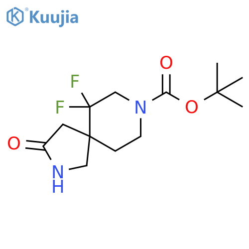tert-butyl 6,6-difluoro-3-oxo-2,8-diazaspiro[4.5]decane-8-carboxylate structure