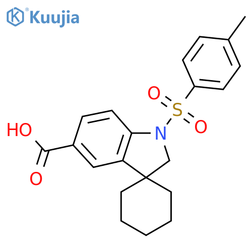 1'-(4-methylbenzenesulfonyl)-1',2'-dihydrospiro[cyclohexane-1,3'-indole]-5'-carboxylic acid structure