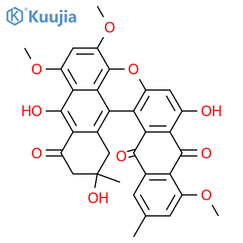 Dinaphtho[2,3-a:3',2',1'-kl]xanthene-7,12,16(13H)-trione,14,15-dihydro-6,14,17-trihydroxy-1,3,8-trimethoxy-10,14-dimethyl-, (12bR,14R)-(9CI) structure